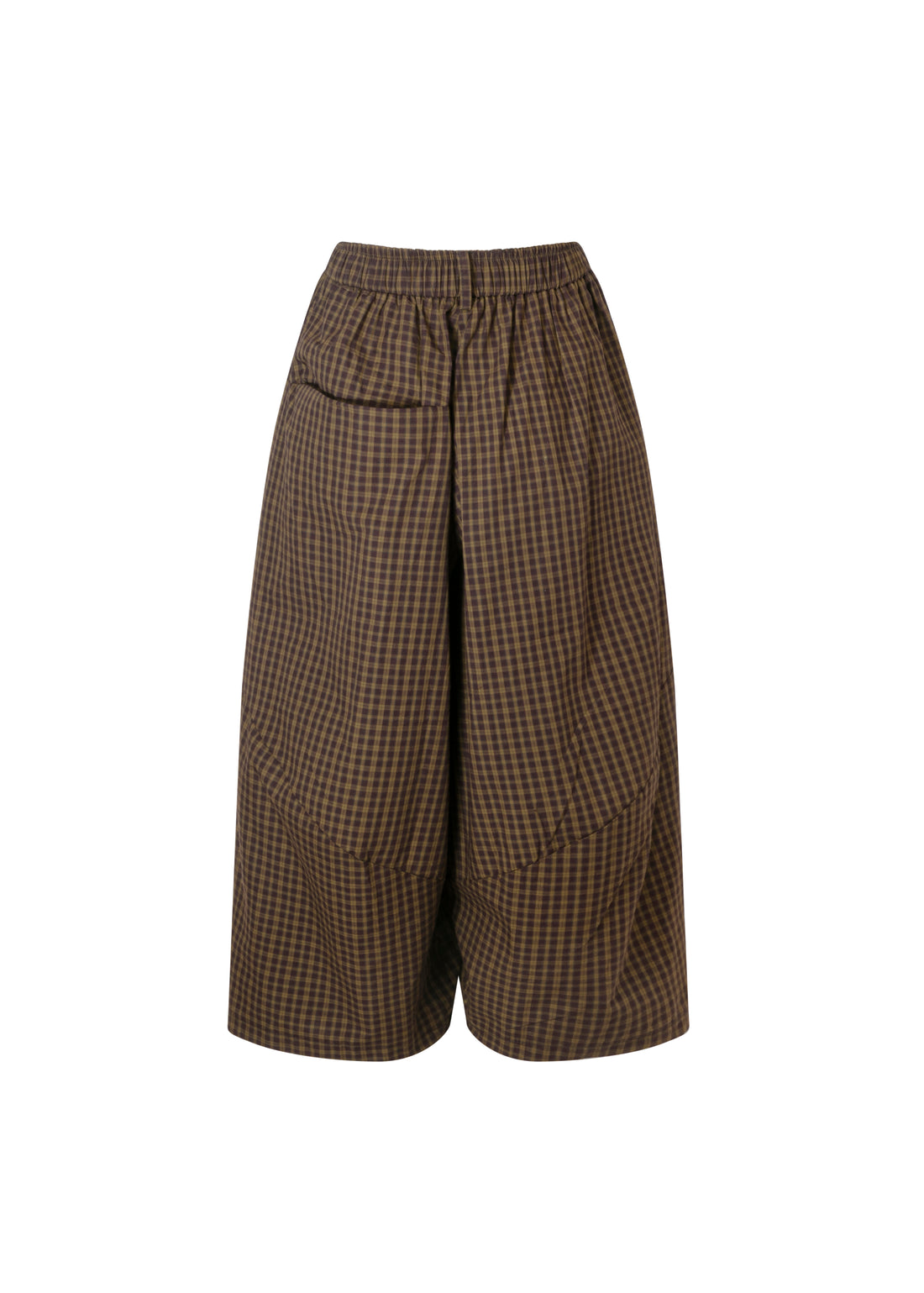 Checked balloon pants brown