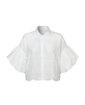 Macrame button-up shirt