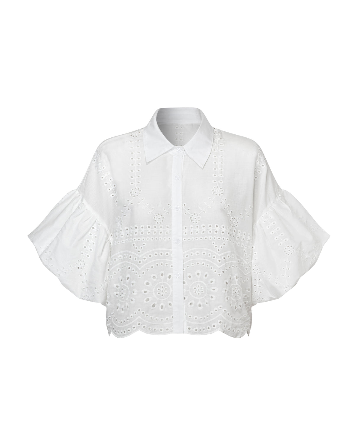 Macrame button-up shirt