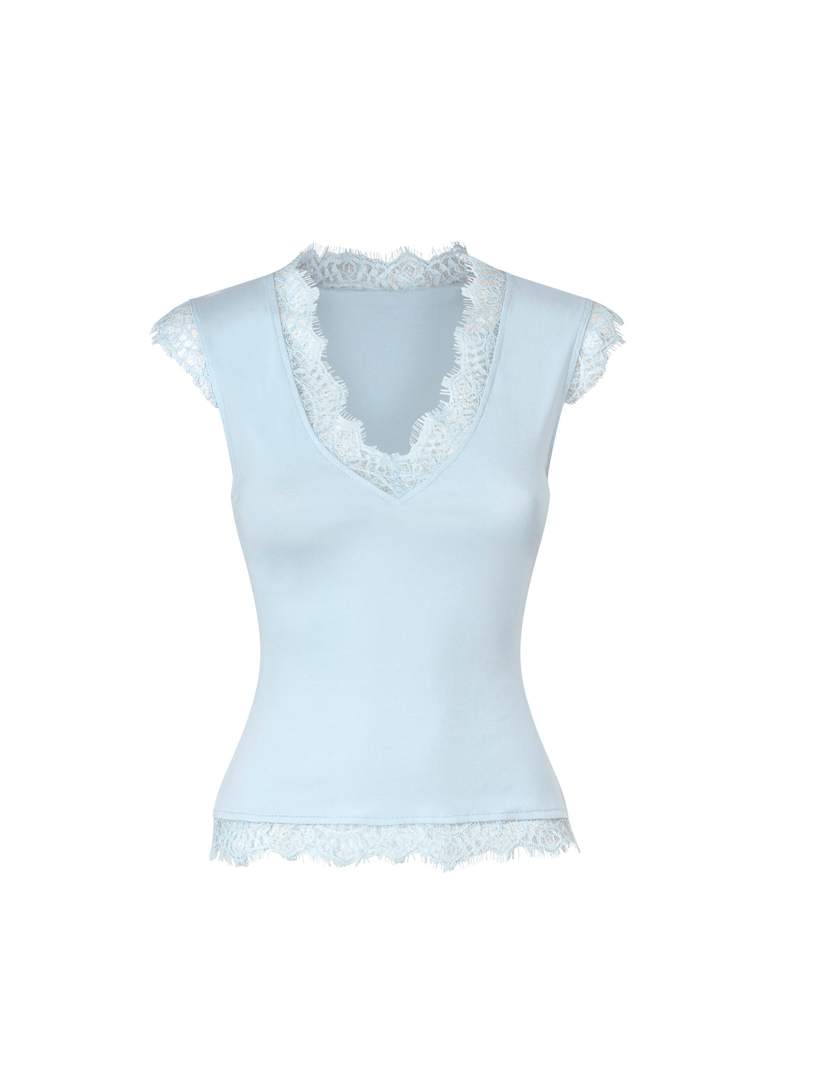 Lace tank- light blue