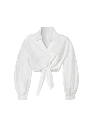 Elegant knot shirt white