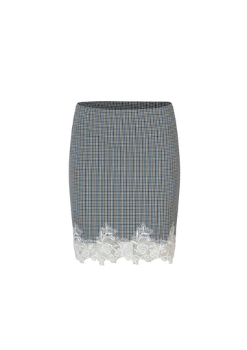 Lace check skirt