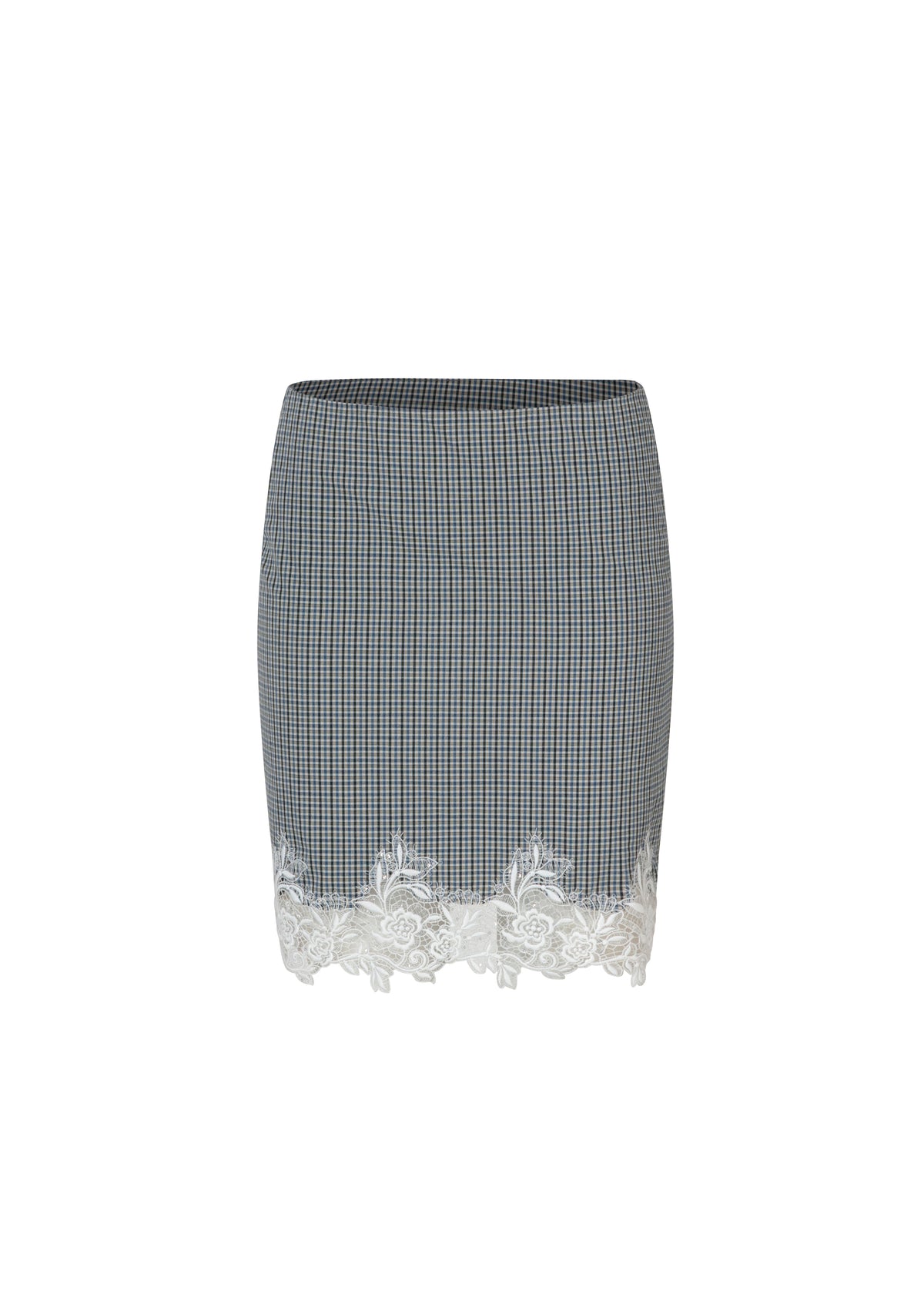 Lace check skirt