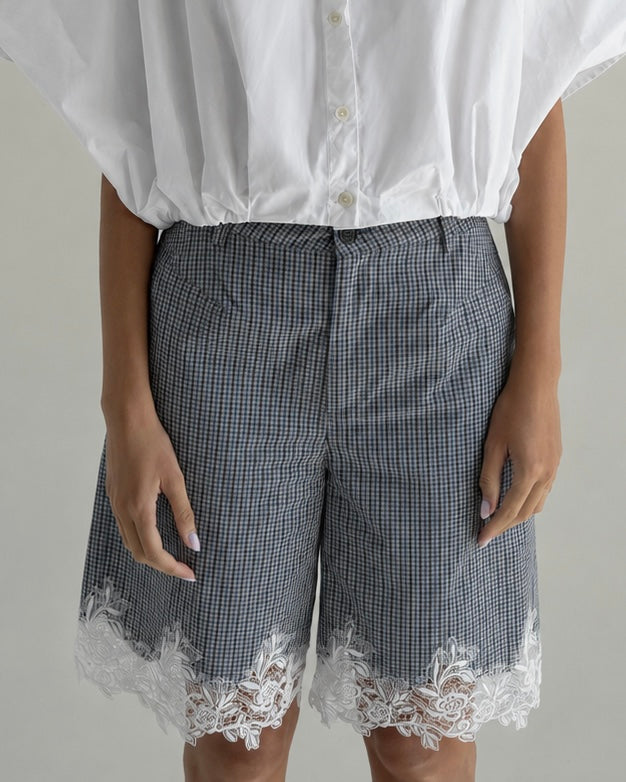 Lace check pants