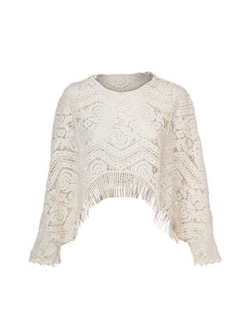Macrame fringe cape