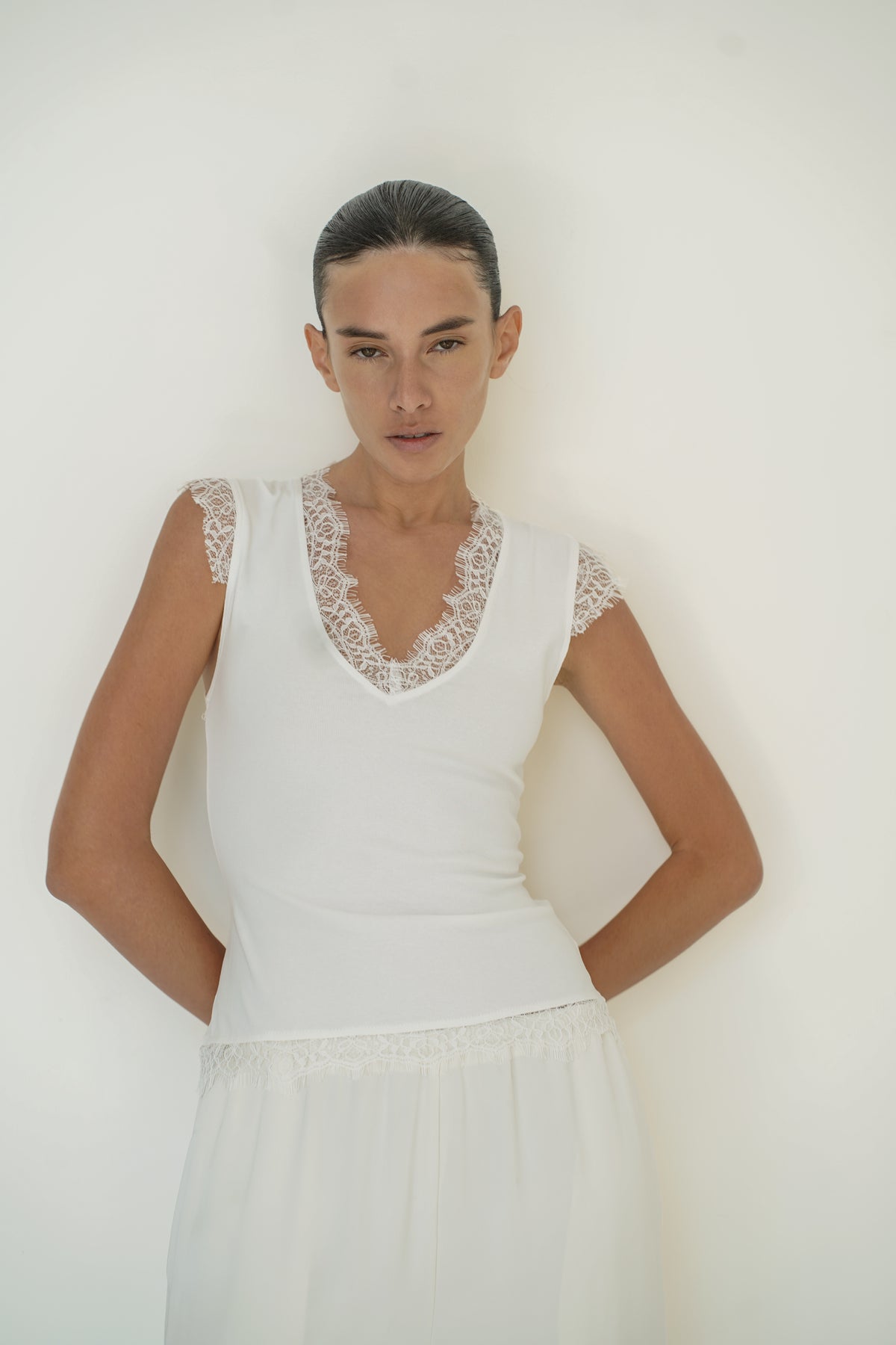 Lace Tank White