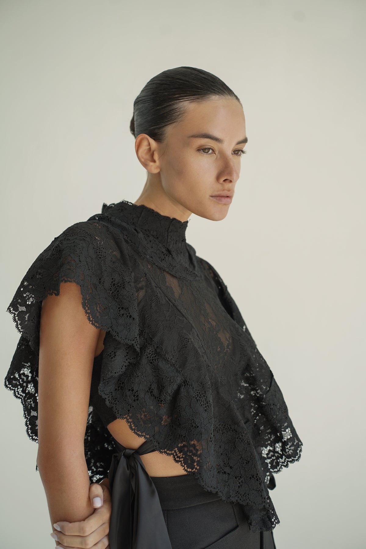 The romance lace top Black