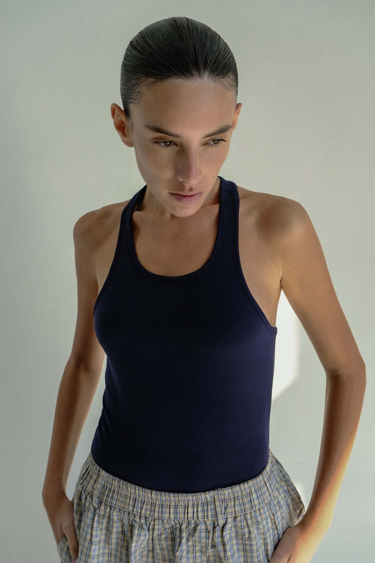 Sporty Rib Tank navy