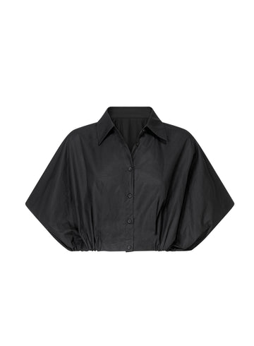 Ballon button-up shirt black
