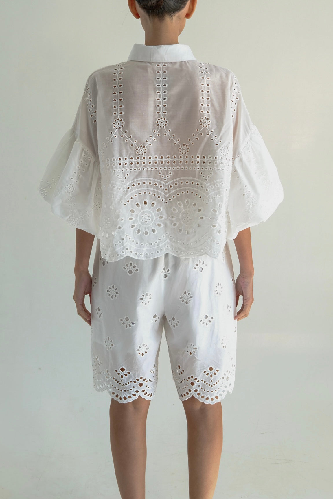 Macrame button-up shirt