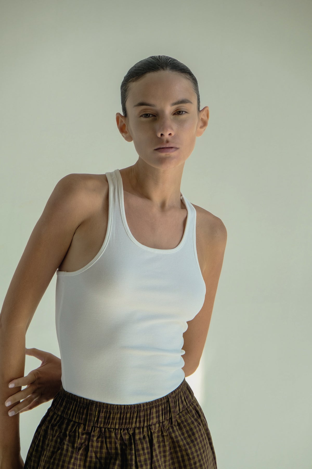 Sporty Rib tank white