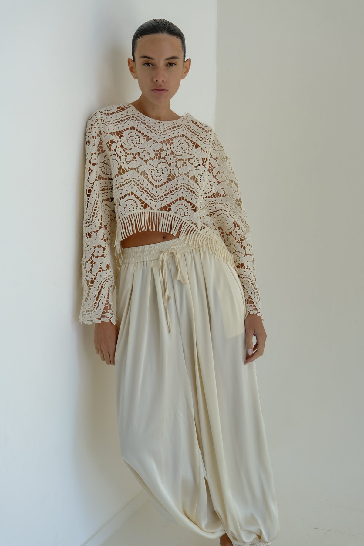 Macrame fringe cape