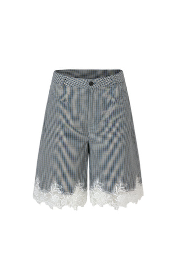 Lace check pants