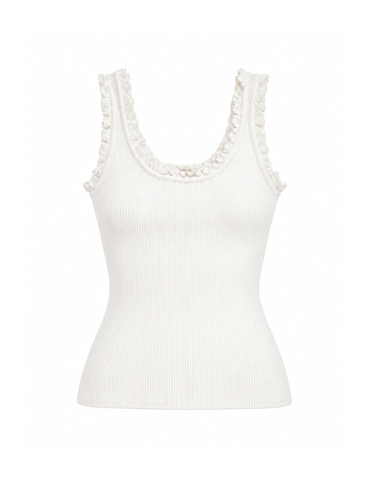 Ruffle Rib Tank white